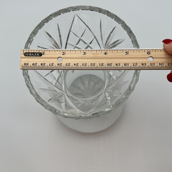 Vintage Wara Lead Crystal Hand Cut Clear Vase West Germany Star of David - Picture 15 of 16